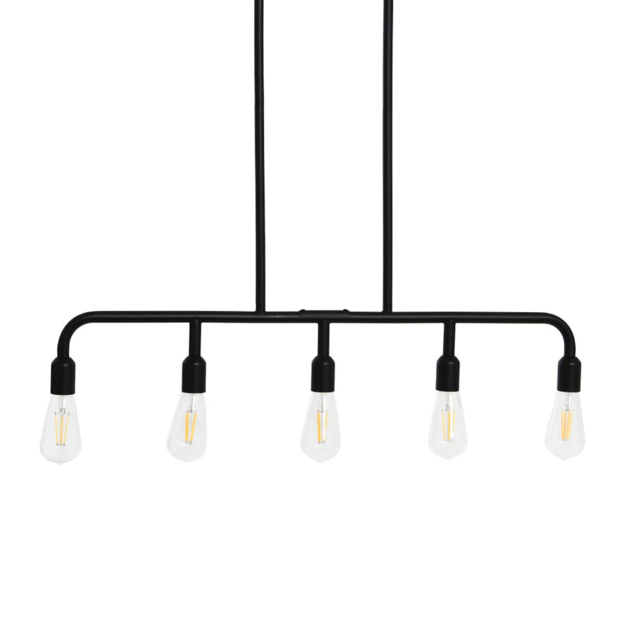 Hello Honey® Robert Stevenson Lighting Benson Exposed Bulb Metal 5-Light Linear Chandelier